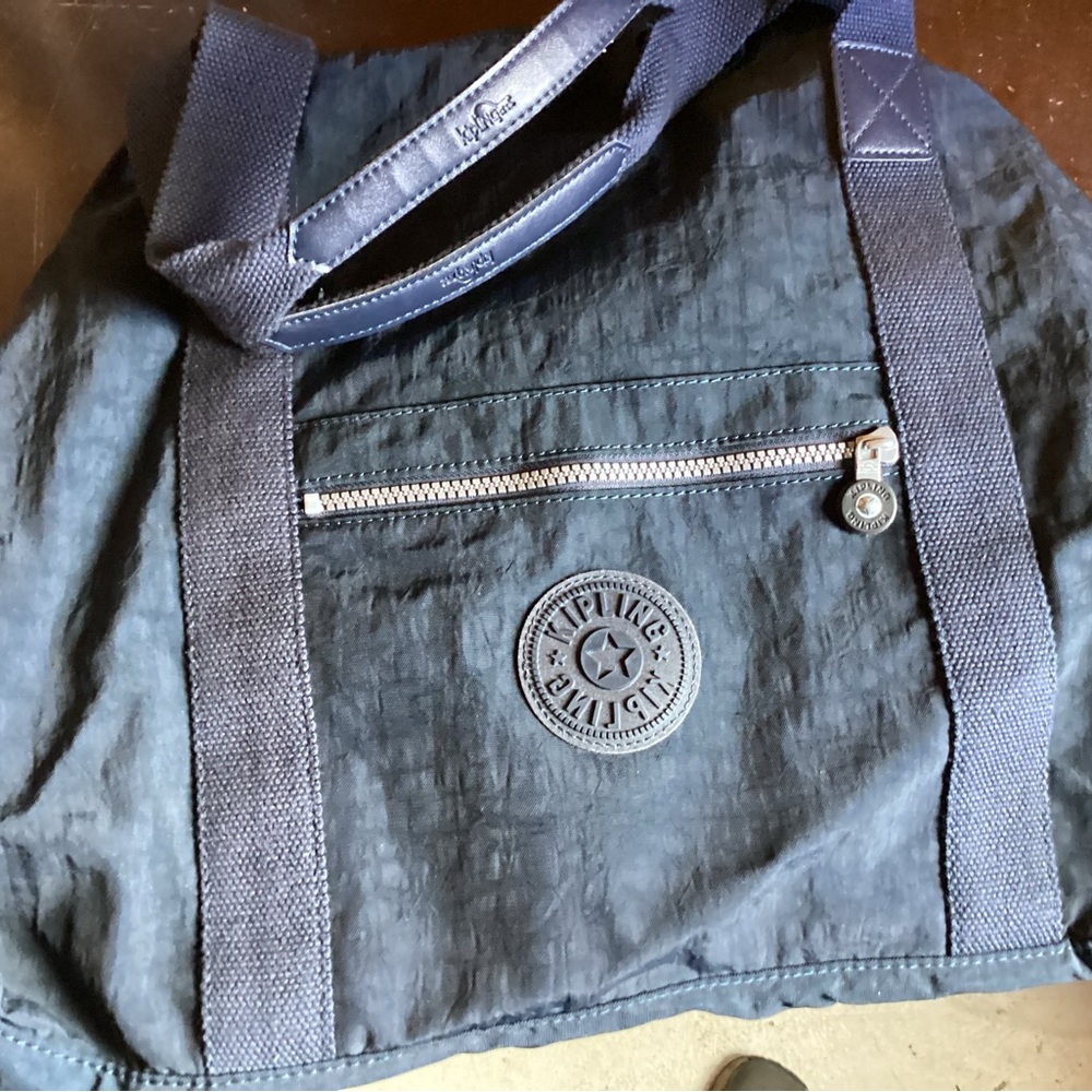 Kipling Blue Art Tote Expandable Bag - Picture 3 of 14